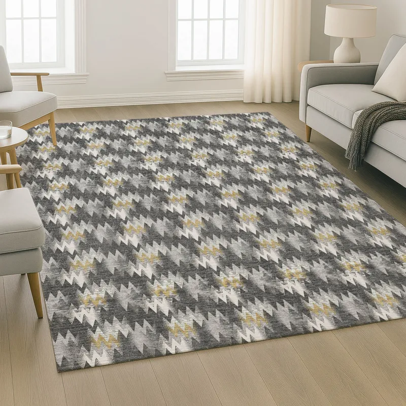 Luxury Washable Soft Essentials Graphite 5\' x 7\'6\" Rug