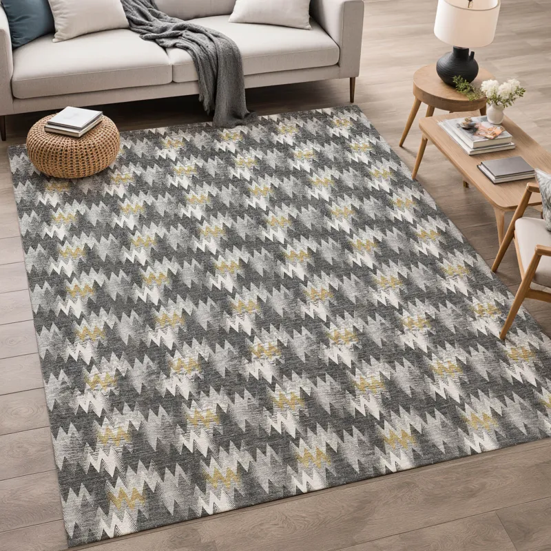 Luxury Washable Soft Essentials Graphite 5\' x 7\'6\" Rug