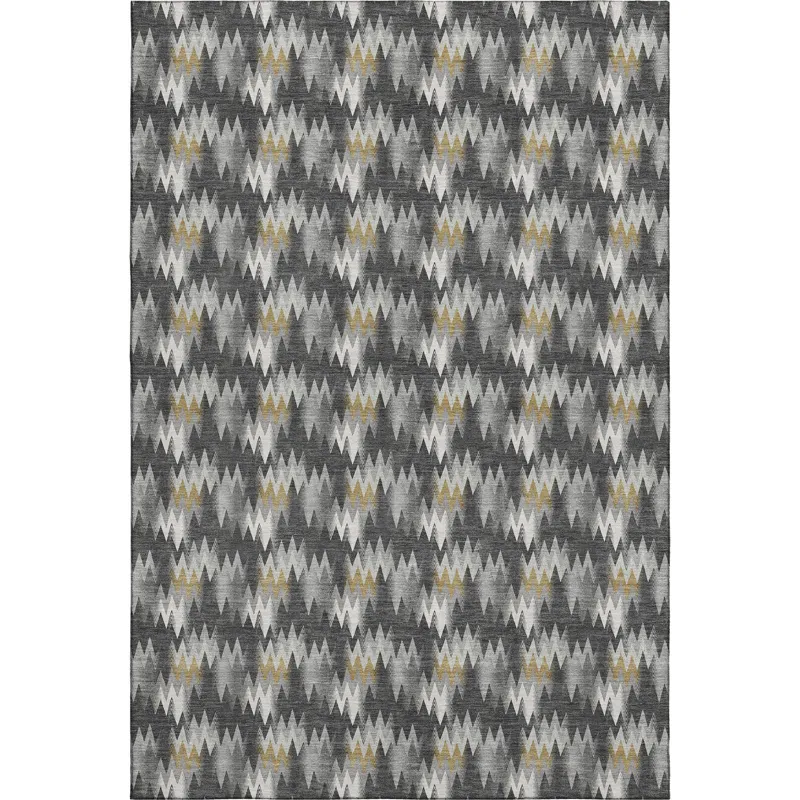 Luxury Washable Soft Essentials Graphite 5\' x 7\'6\" Rug