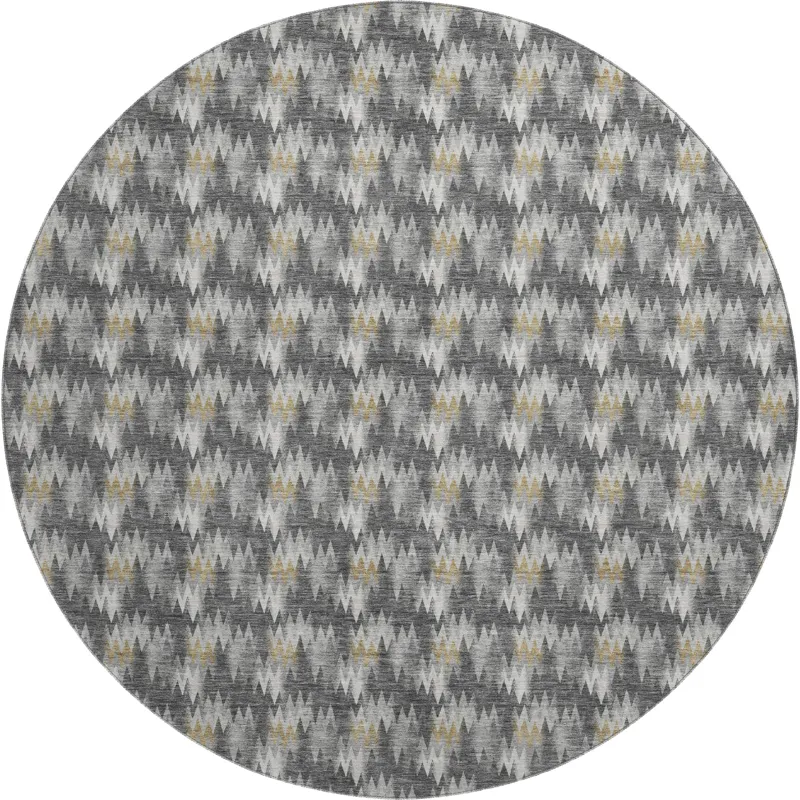 Luxury Washable Soft Essentials Graphite 8\' x 8\' Round Rug
