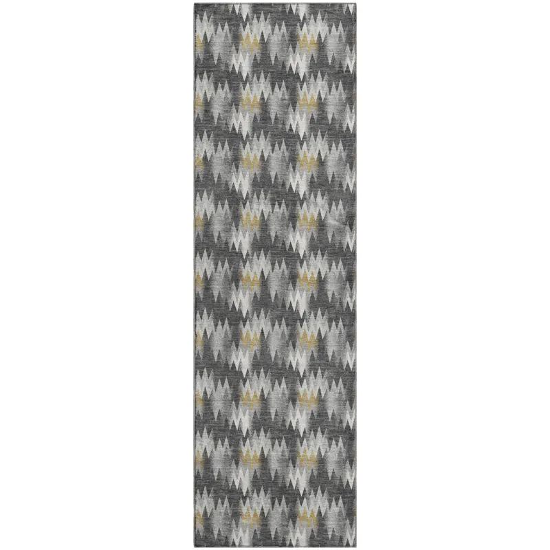 Luxury Washable Soft Essentials Graphite 2\'3\" x 7\'6\" Runner Rug