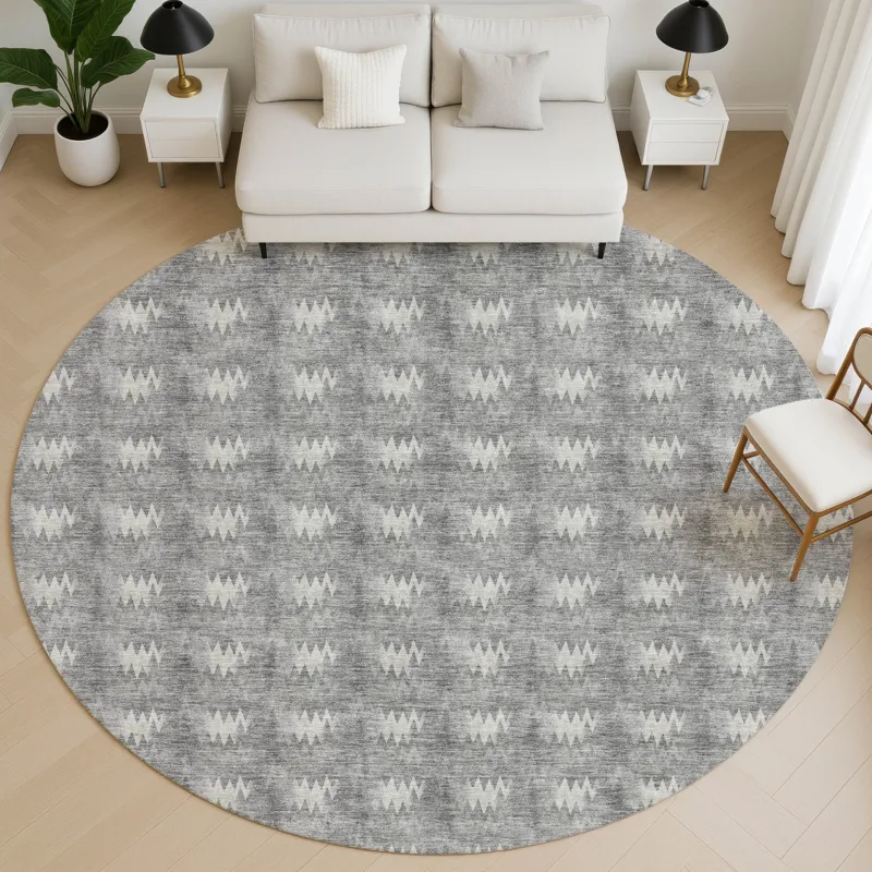Luxury Washable Soft Essentials Gray 8\' x 8\' Round Rug