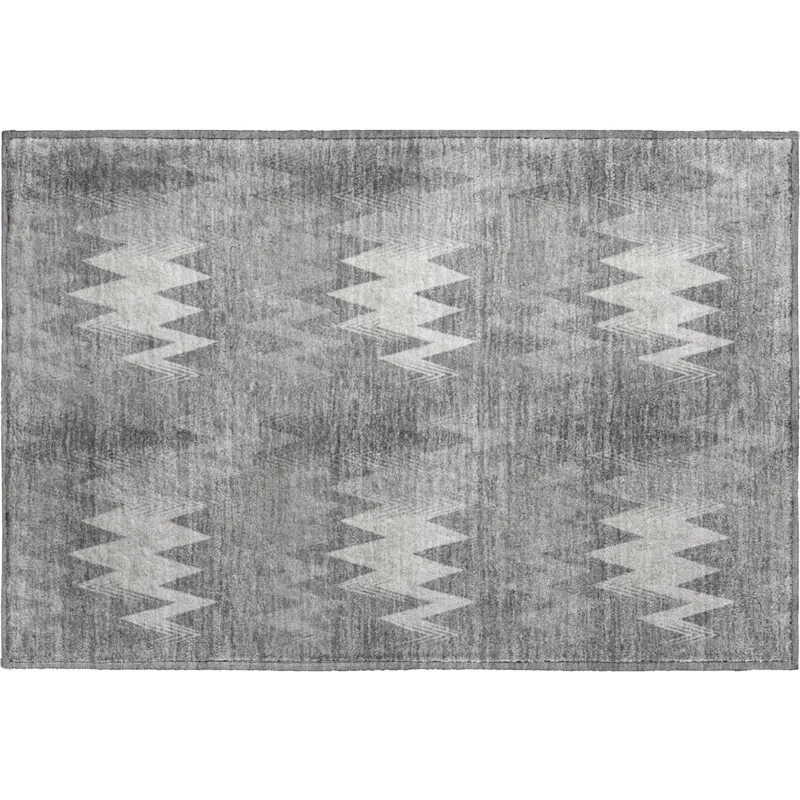 Luxury Washable Soft Essentials Gray 1\'8\" x 2\'6\" Rug