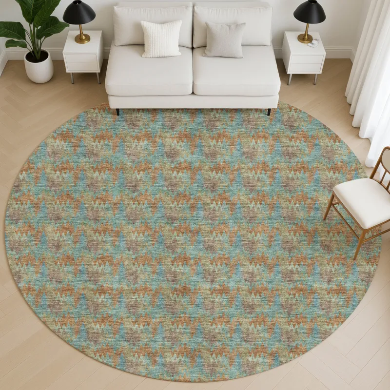 Luxury Washable Soft Essentials Jewel 8\' x 8\' Round Rug