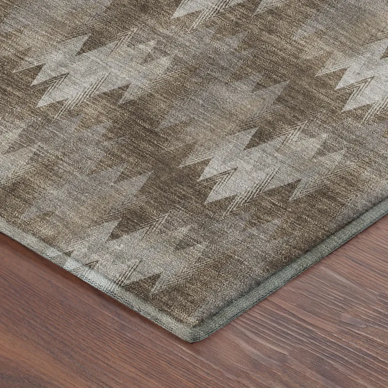 Luxury Washable Soft Essentials Mocha 8\' x 8\' Round Rug