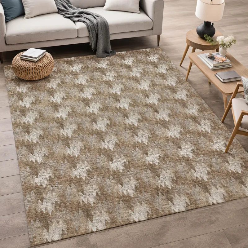 Luxury Washable Soft Essentials Mocha 9\' x 12\' Rug