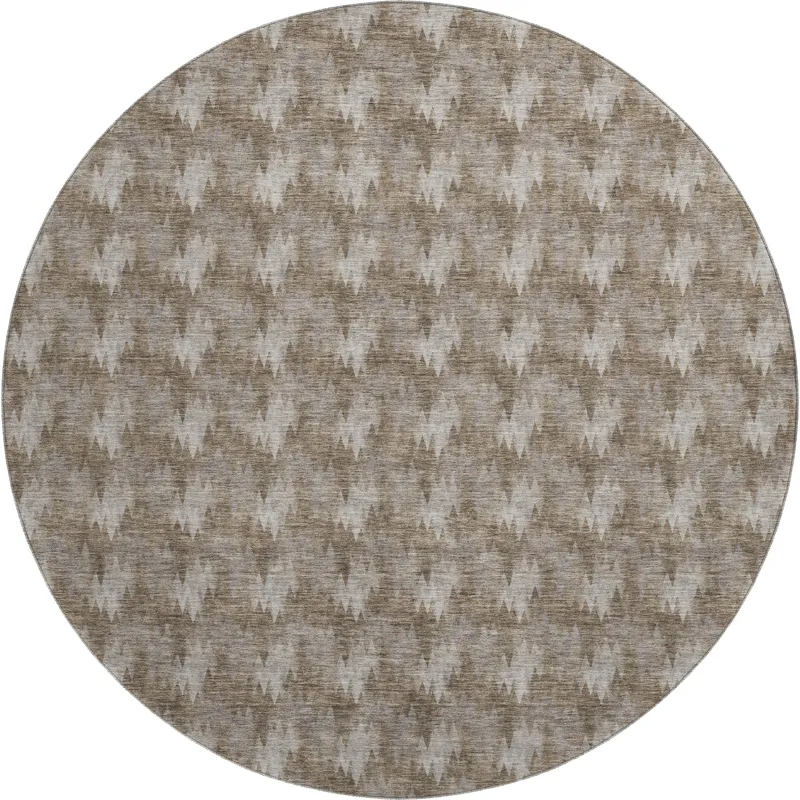 Luxury Washable Soft Essentials Mocha 8\' x 8\' Round Rug