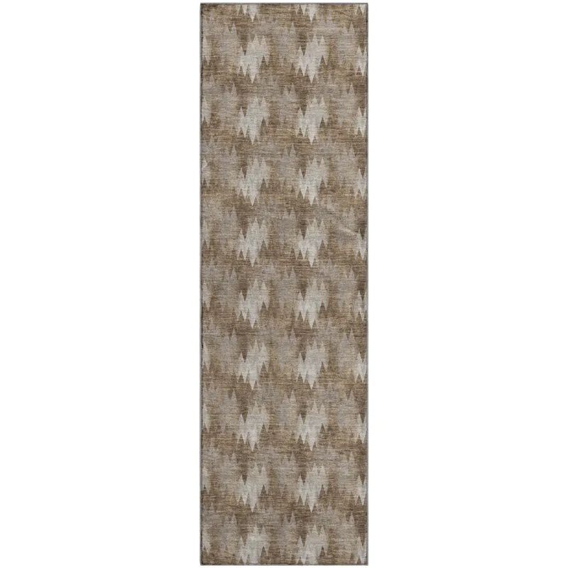 Luxury Washable Soft Essentials Mocha 2\'3\" x 7\'6\" Runner Rug