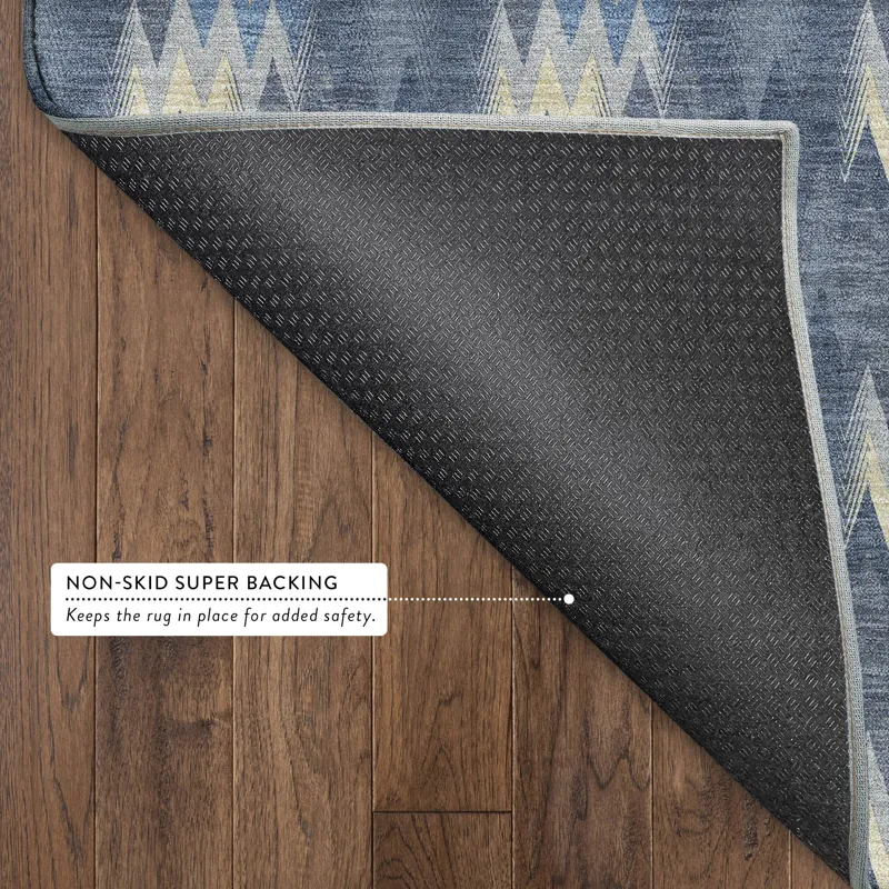 Luxury Washable Soft Essentials Navy 10\' x 14\' Rug