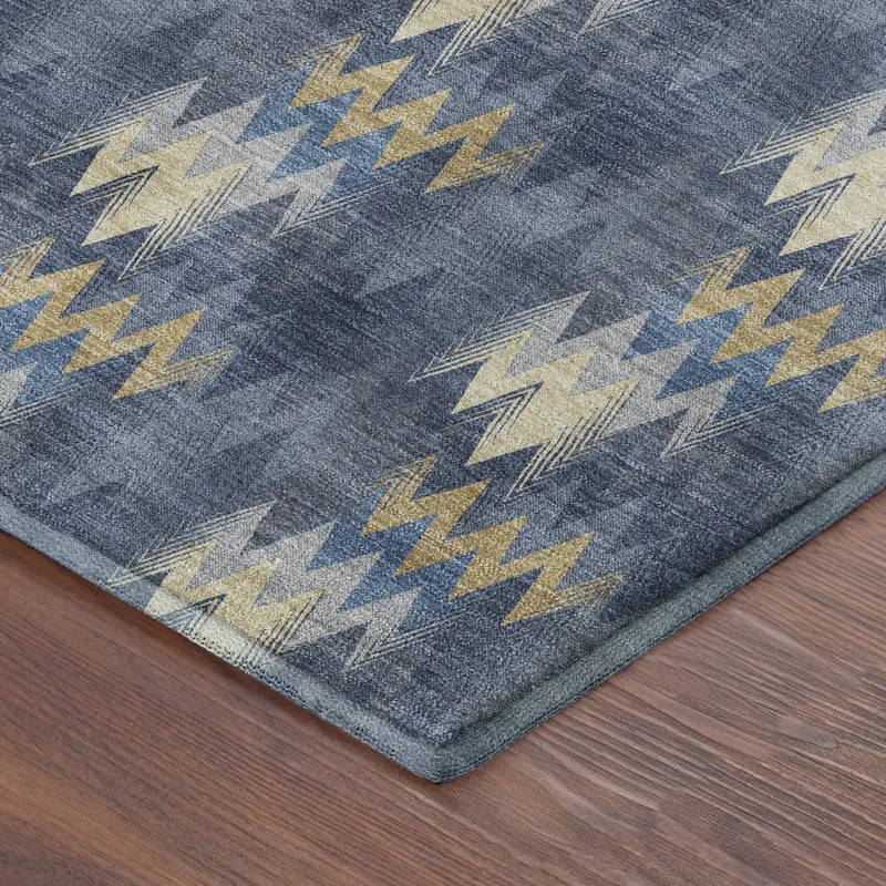 Luxury Washable Soft Essentials Navy 10\' x 14\' Rug