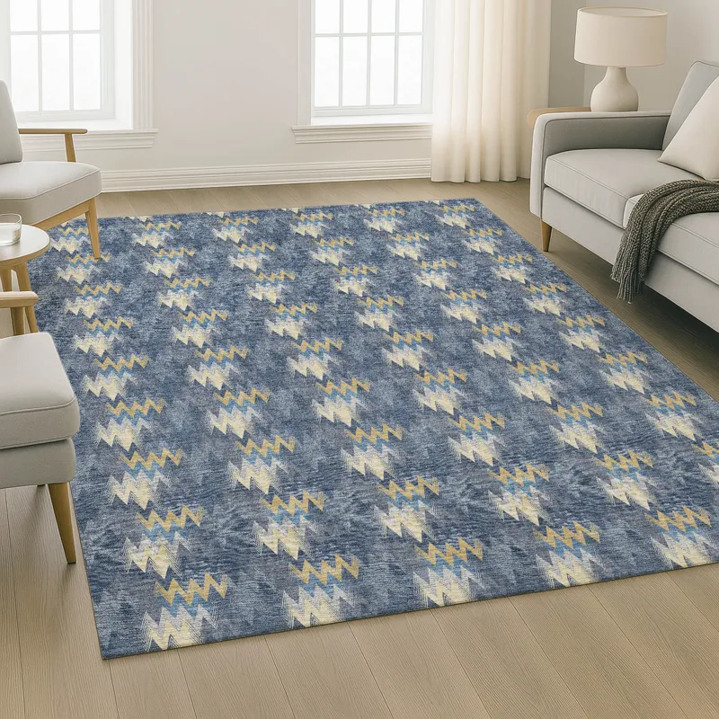 Luxury Washable Soft Essentials Navy 10\' x 14\' Rug