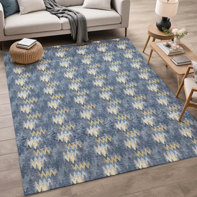 Luxury Washable Soft Essentials Navy 10\' x 14\' Rug