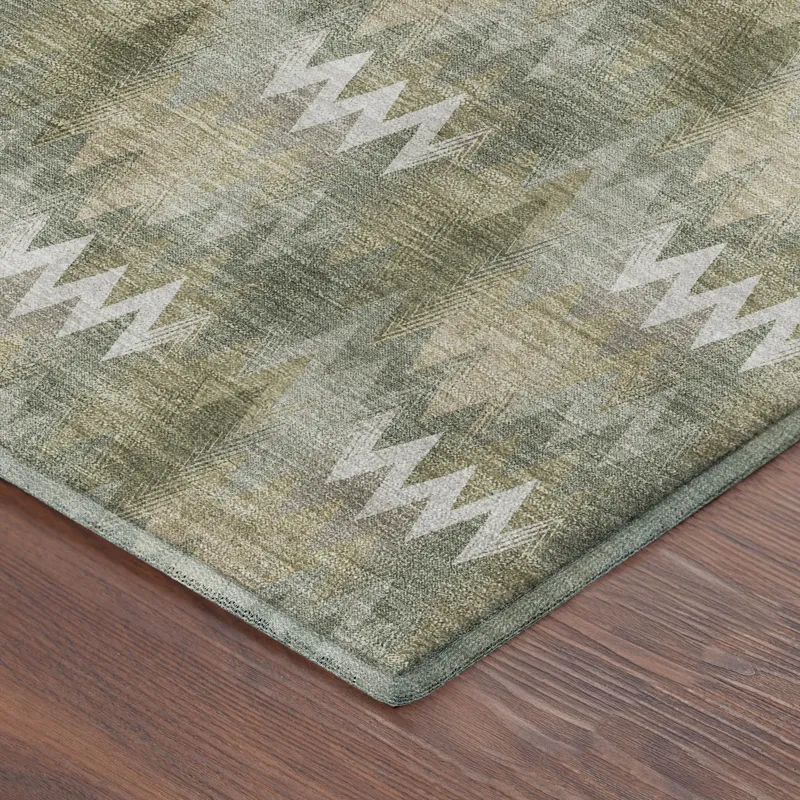 Luxury Washable Soft Essentials Olive 8\' x 10\' Rug