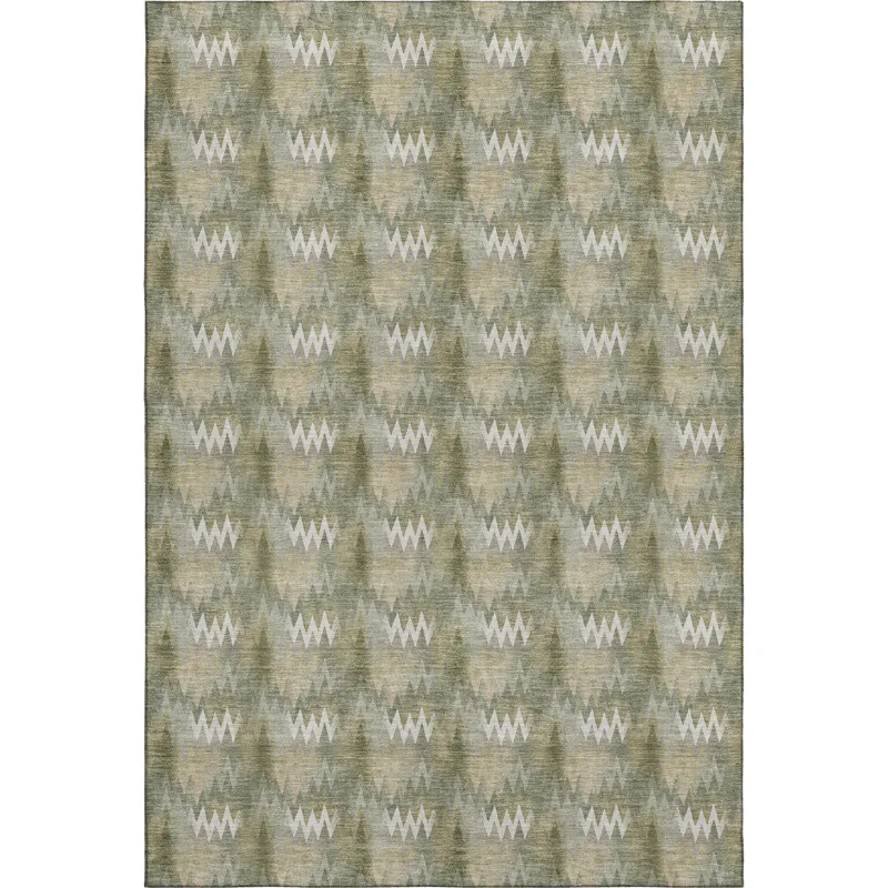 Luxury Washable Soft Essentials Olive 8\' x 10\' Rug