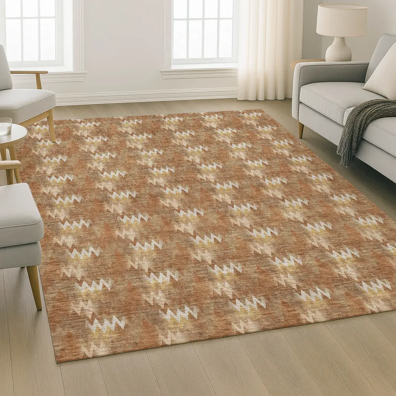 Luxury Washable Soft Essentials Paprika 3\' x 5\' Rug