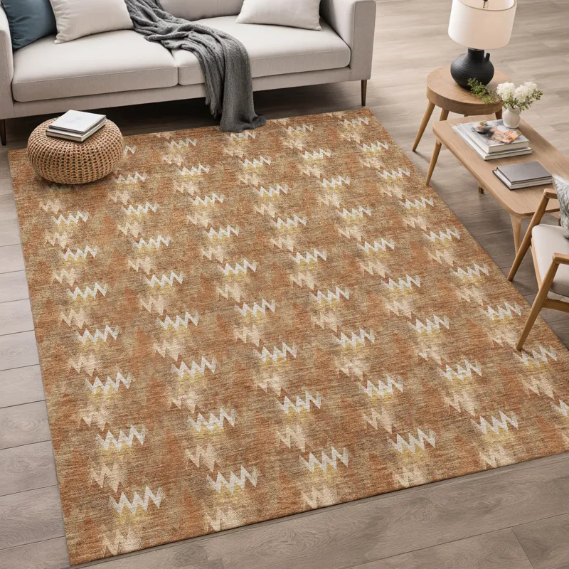 Luxury Washable Soft Essentials Paprika 3\' x 5\' Rug