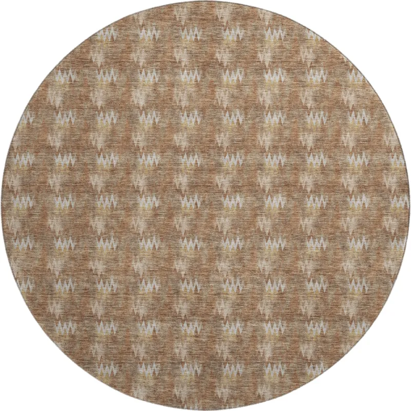 Luxury Washable Soft Essentials Paprika 8\' x 8\' Round Rug