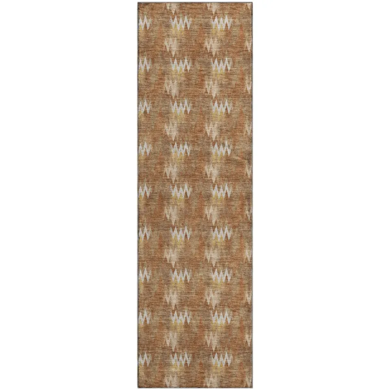 Luxury Washable Soft Essentials Paprika 2\'3\" x 7\'6\" Runner Rug