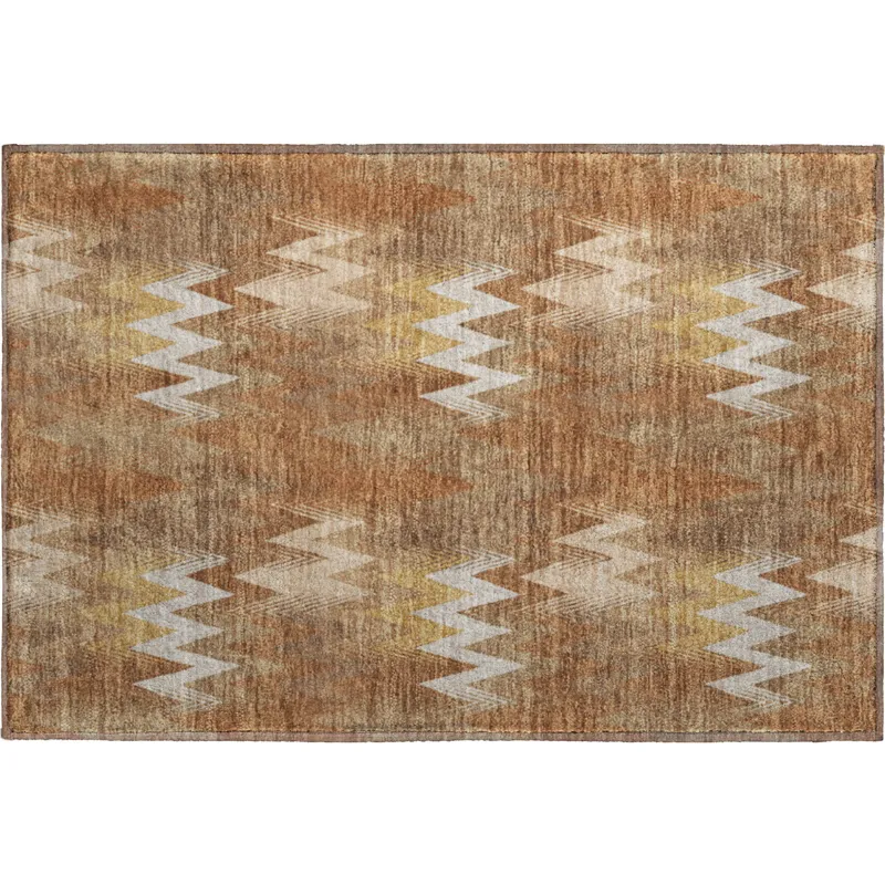 Luxury Washable Soft Essentials Paprika 1\'8\" x 2\'6\" Rug