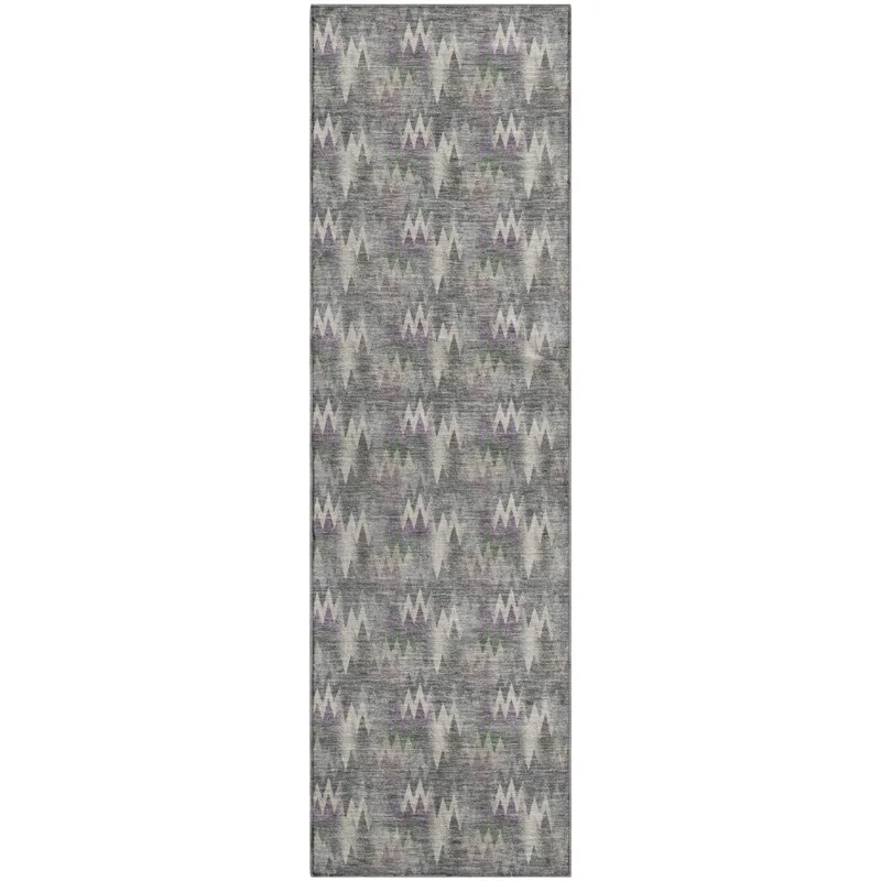 Luxury Washable Soft Essentials Pewter 2\'3\" x 7\'6\" Runner Rug
