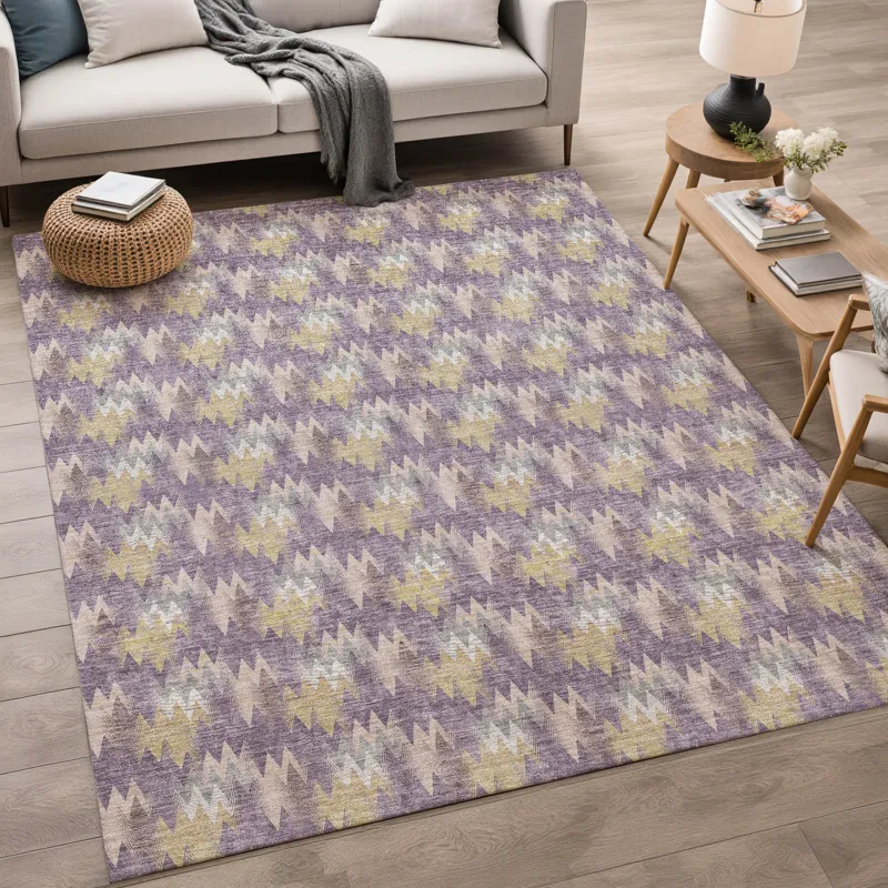 Luxury Washable Soft Essentials Plum 3\' x 5\' Rug