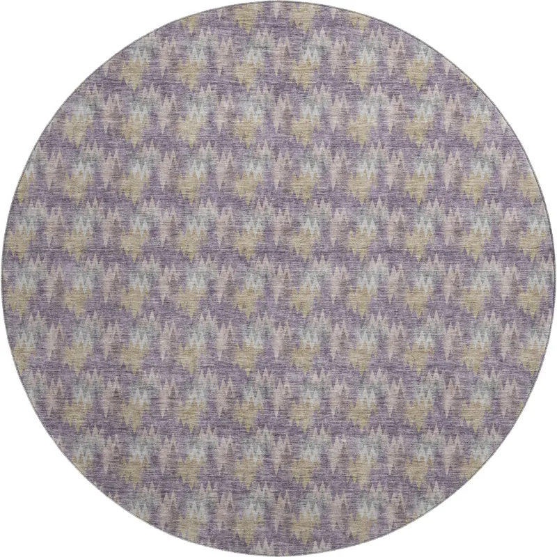 Luxury Washable Soft Essentials Plum 8\' x 8\' Round Rug