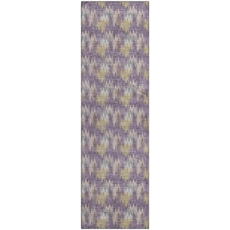 Luxury Washable Soft Essentials Plum 2\'3\" x 7\'6\" Runner Rug
