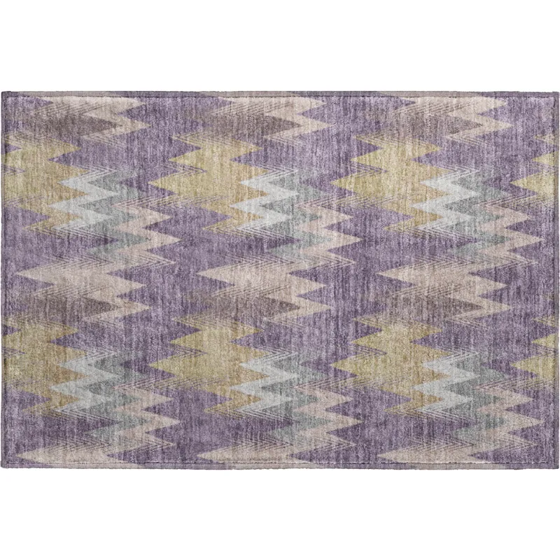 Luxury Washable Soft Essentials Plum 1\'8\" x 2\'6\" Rug
