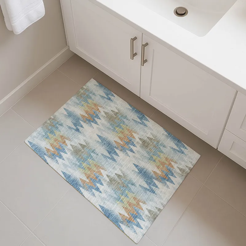 Luxury Washable Soft Essentials Seaside 1\'8\" x 2\'6\" Rug