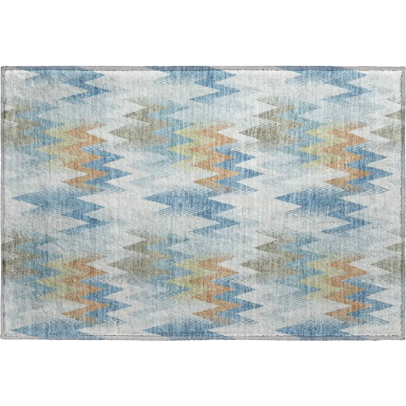 Luxury Washable Soft Essentials Seaside 1\'8\" x 2\'6\" Rug