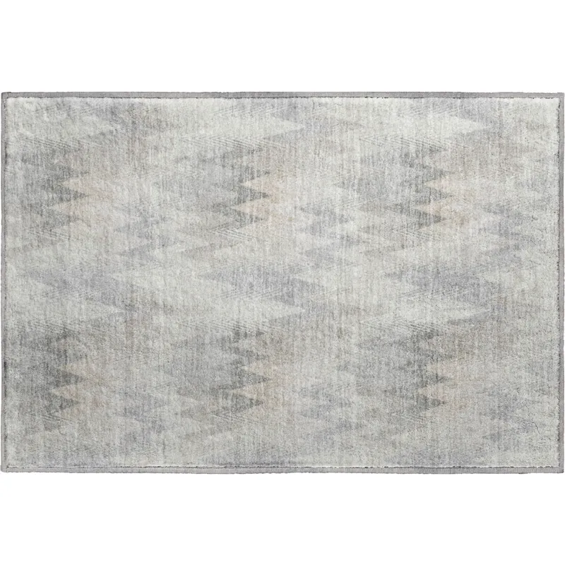 Luxury Washable Soft Essentials Silver 1\'8\" x 2\'6\" Rug