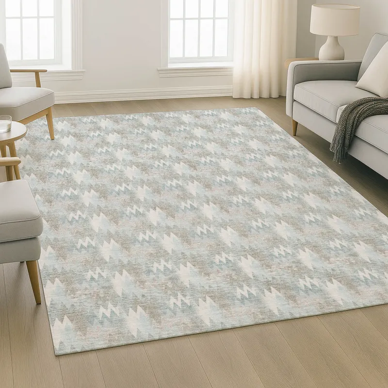 Luxury Washable Soft Essentials Sky 5\' x 7\'6\" Rug