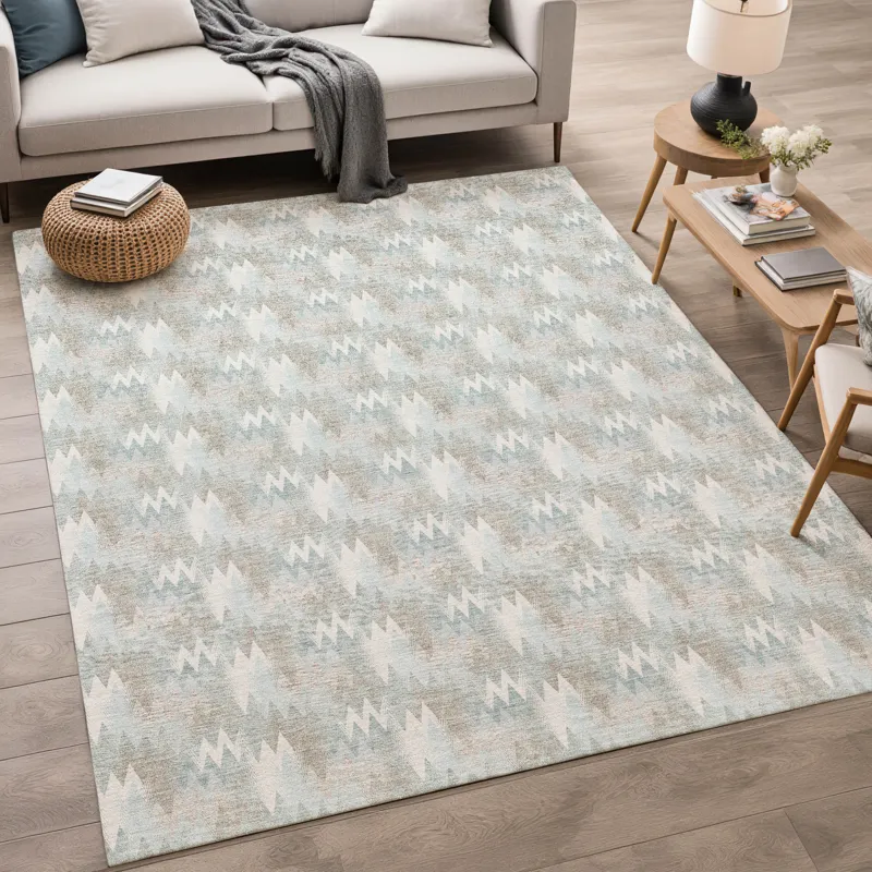 Luxury Washable Soft Essentials Sky 5\' x 7\'6\" Rug