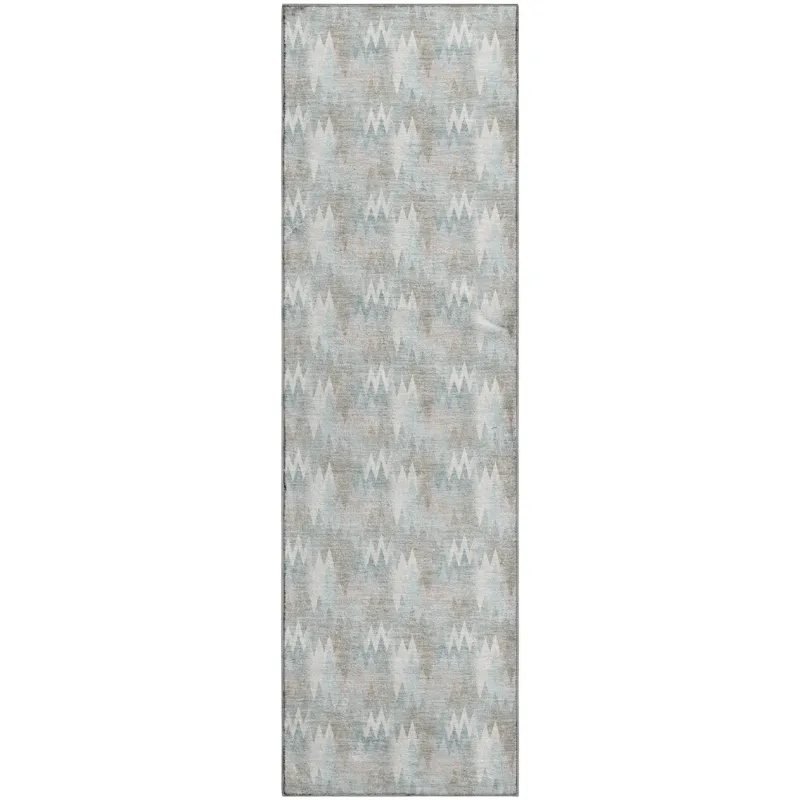 Luxury Washable Soft Essentials Sky 2\'3\" x 7\'6\" Runner Rug