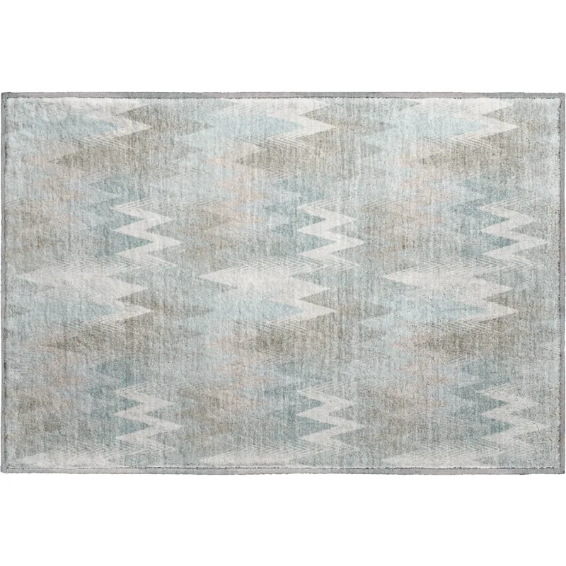 Luxury Washable Soft Essentials Sky 1\'8\" x 2\'6\" Rug