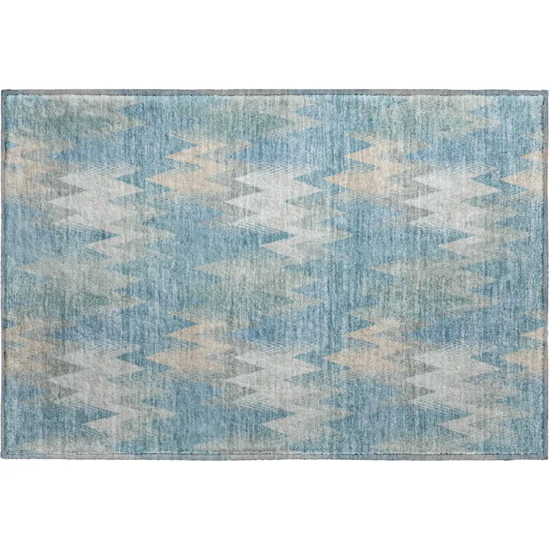 Luxury Washable Soft Essentials Teal 1\'8\" x 2\'6\" Rug