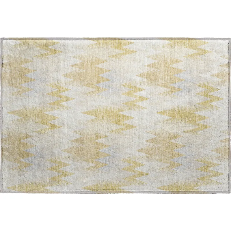 Luxury Washable Soft Essentials Wheat 1\'8\" x 2\'6\" Rug
