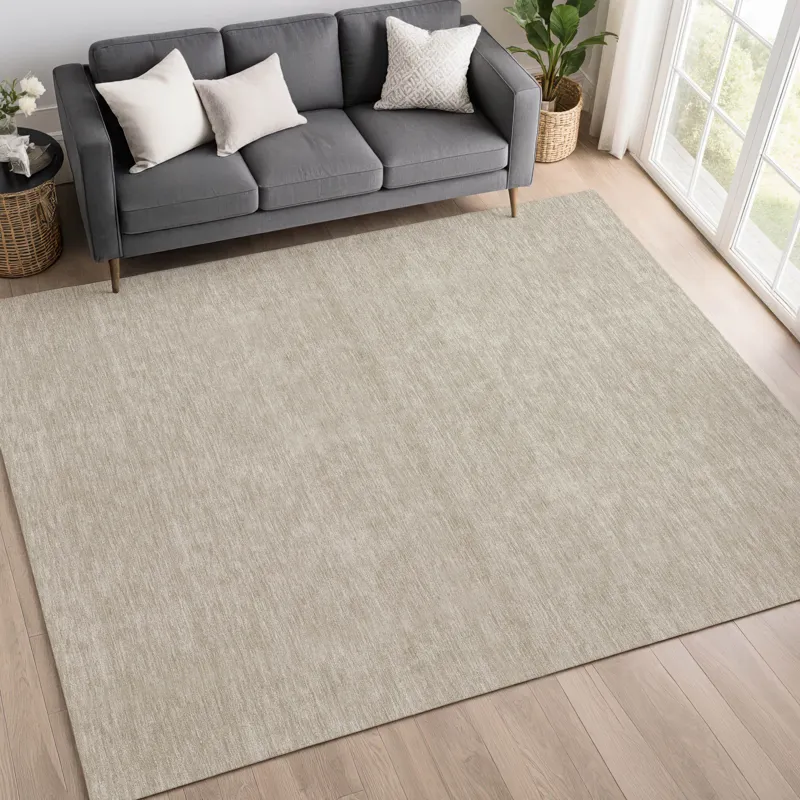 Luxury Washable Soft Essentials Beige 9\' x 12\' Rug