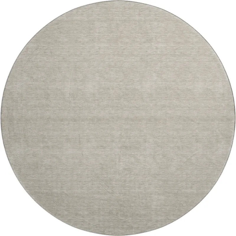 Luxury Washable Soft Essentials Beige 8\' x 8\' Round Rug