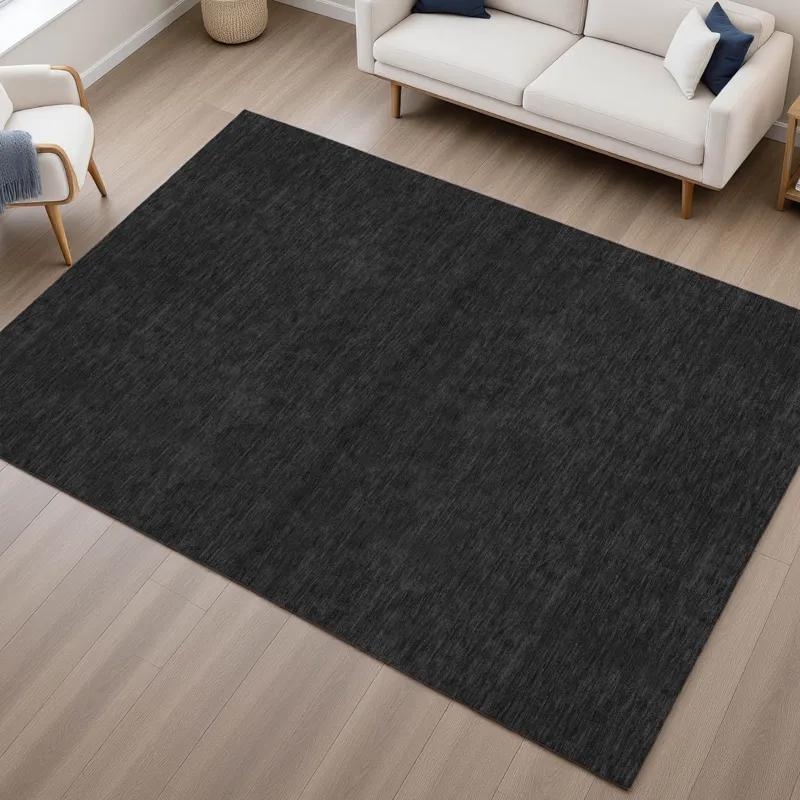Luxury Washable Soft Essentials Black 10\' x 14\' Rug