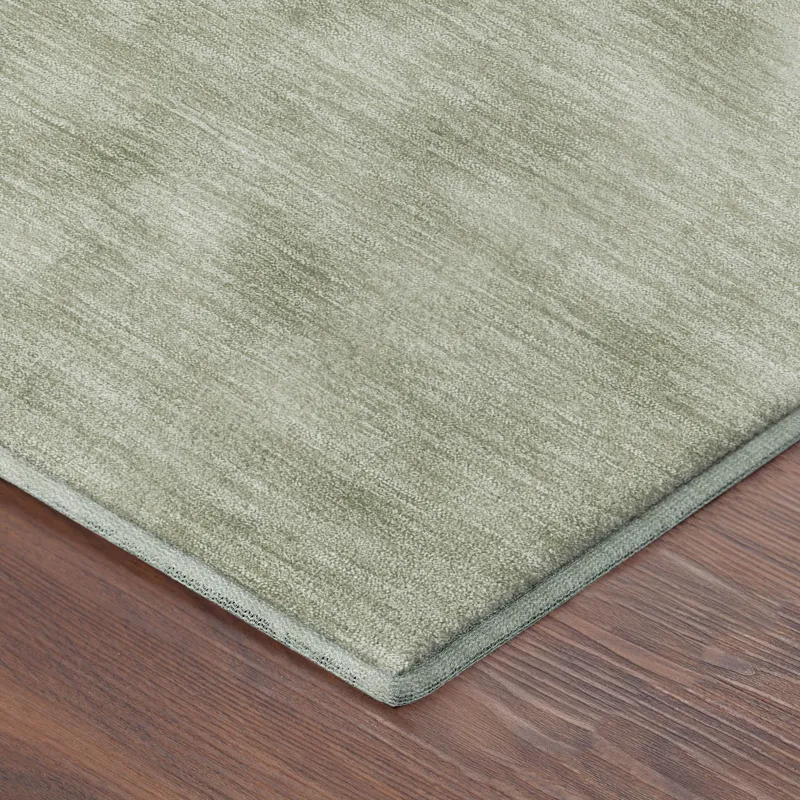 Luxury Washable Soft Essentials Celery 2\'3\" x 7\'6\" Runner Rug