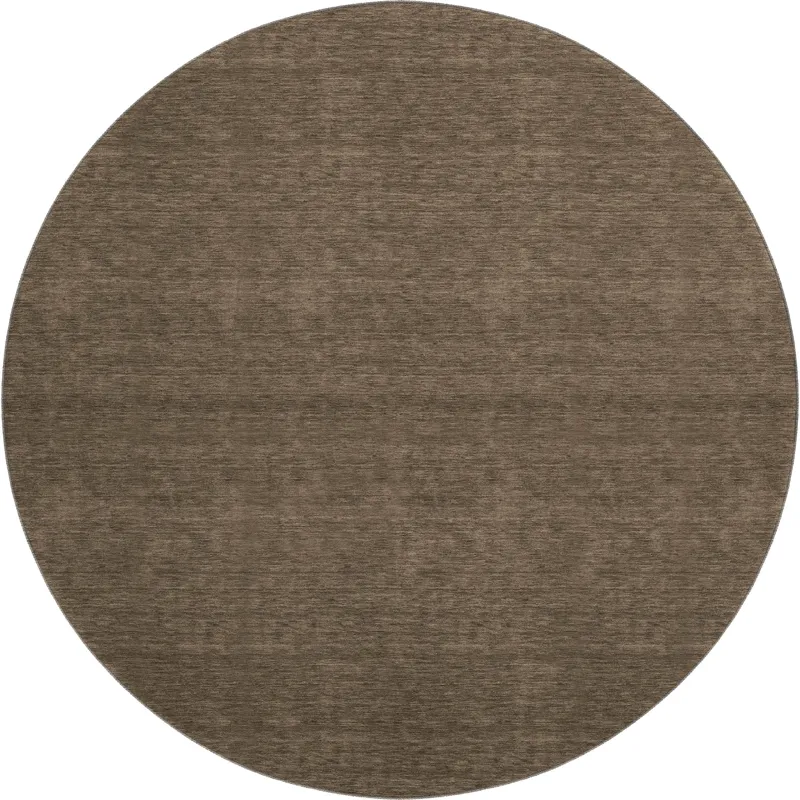 Luxury Washable Soft Essentials Chocolate 8\' x 8\' Round Rug