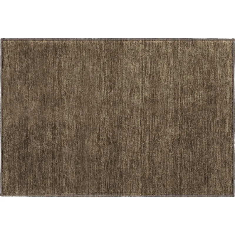 Luxury Washable Soft Essentials Chocolate 1\'8\" x 2\'6\" Rug