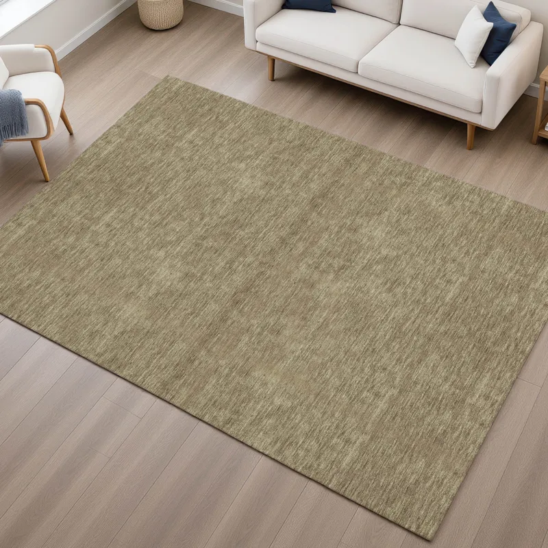Luxury Washable Soft Essentials Coffee 10\' x 14\' Rug