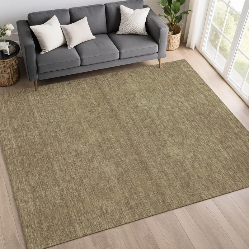 Luxury Washable Soft Essentials Coffee 10\' x 14\' Rug