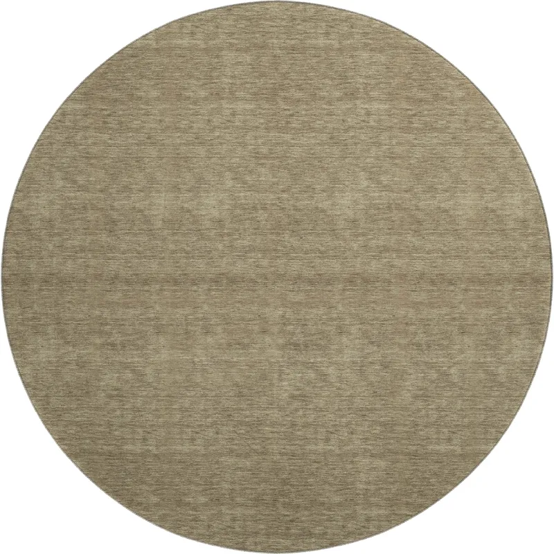 Luxury Washable Soft Essentials Coffee 8\' x 8\' Round Rug
