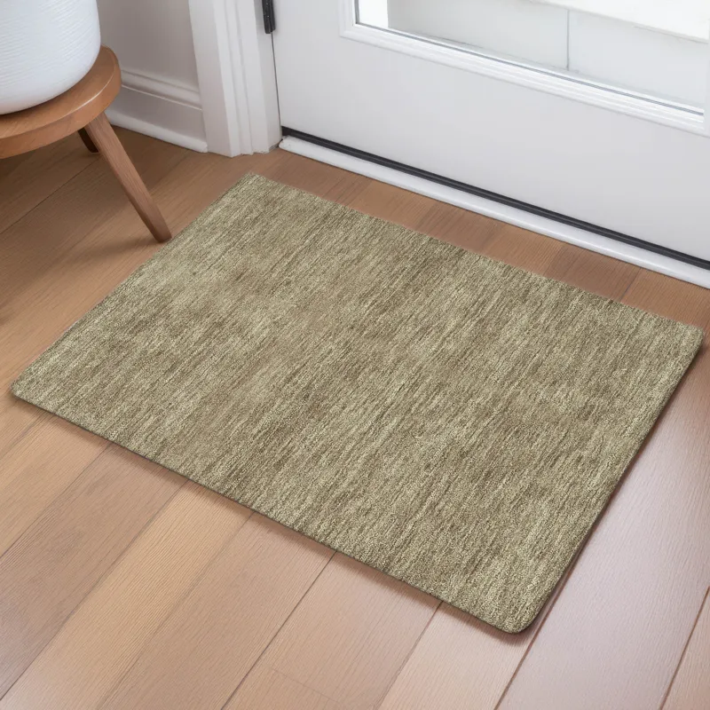 Luxury Washable Soft Essentials Coffee 1\'8\" x 2\'6\" Rug