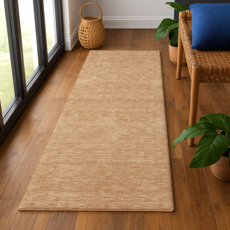 Luxury Washable Soft Essentials Copper 2\'3\" x 7\'6\" Runner Rug