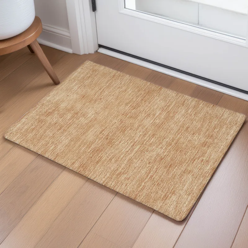Luxury Washable Soft Essentials Copper 1\'8\" x 2\'6\" Rug