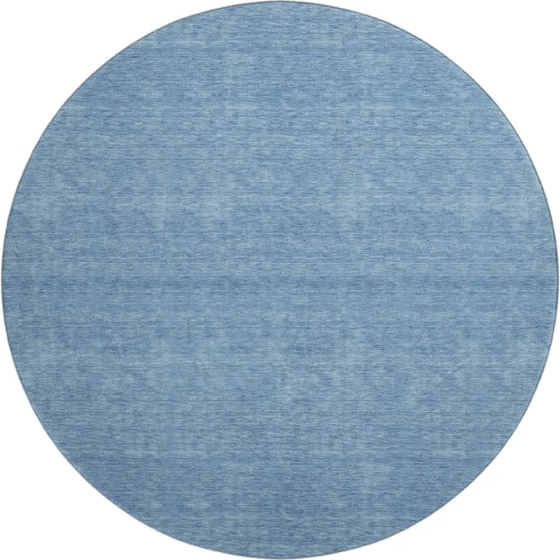 Luxury Washable Soft Essentials Denim 8\' x 8\' Round Rug